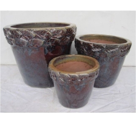 CERAMIC POT, BROWN NV-12002A